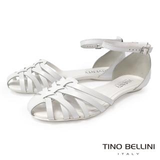 【TINO BELLINI 貝里尼】巴西進口編織包趾涼鞋FSWV001(白色)