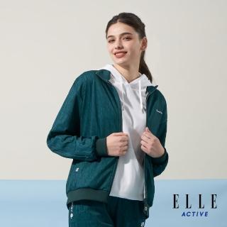 【ELLE ACTIVE】男女共款 立領滿版印花外套-綠色(EA24S2F6102#45)