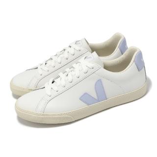 【VEJA】休閒鞋 Esplar Logo Leather 女鞋 白 藍 皮革 法國 經典小白鞋(EO0203650A)