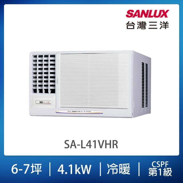 【SANLUX 台灣三洋】6-7坪左吹變頻R32系列冷暖窗型冷氣(SA-L41VHR)