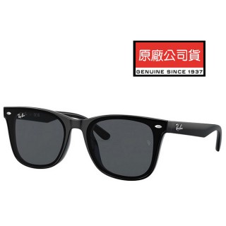 【RayBan 雷朋】亞洲版 時尚大鏡面太陽眼鏡 RB4391D 601/87 黑框抗UV深灰鏡片 公司貨