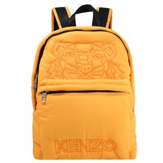 【KENZO】經典大刺繡虎頭LOGO厚尼龍手提旅用包後背包(亮黃 大款)