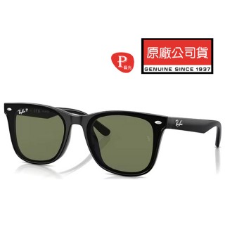【RayBan 雷朋】亞洲版 時尚偏光太陽眼鏡 RB4391D 601/9A 黑框抗UV墨綠偏光鏡片 公司貨