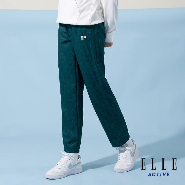 【ELLE ACTIVE】男女共款 滿版印花運動褲-綠色(EA24S2F3401#45)