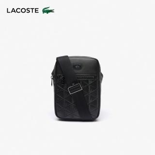 【LACOSTE】包款-皮革印花長型小包(黑色)