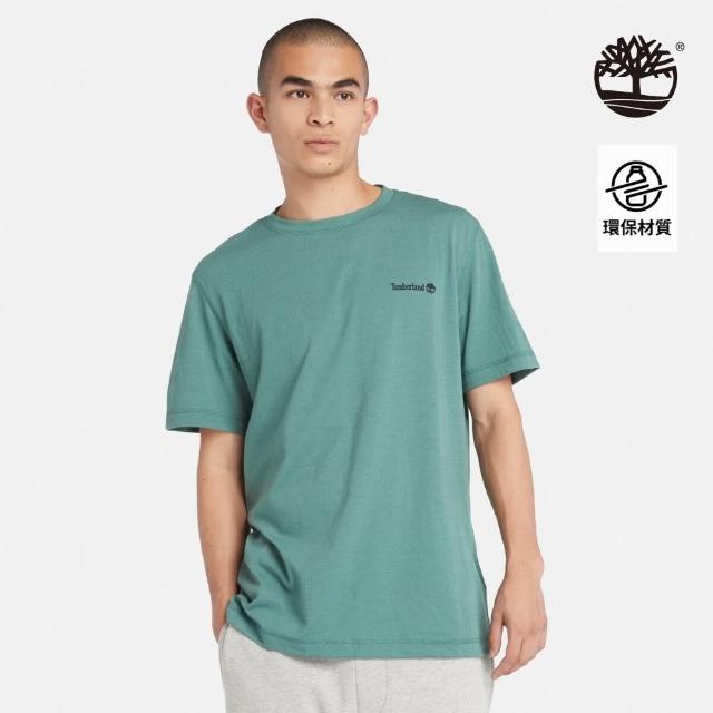 【Timberland】男款藍綠色吸濕排汗短袖T恤(A2NYHCL6)