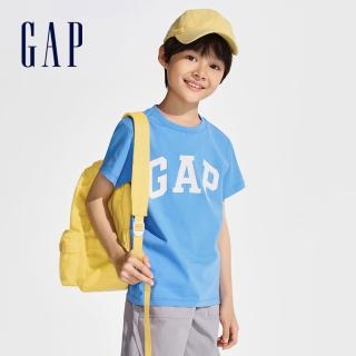 【GAP】兒童裝 Logo純棉圓領短袖T恤-天藍色(890880)