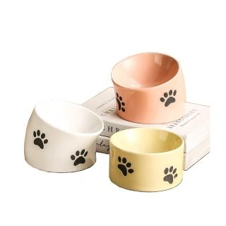 【MY PET】寵物陶瓷護頸餐碗 斜口款(陶瓷寵物碗)