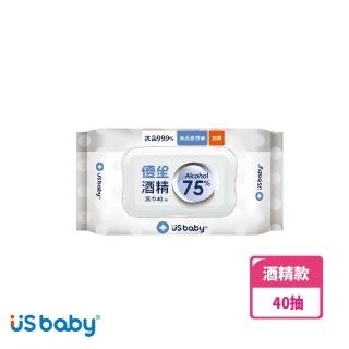 【US BABY 優生】酒精濕巾 75% Alcohol -超厚型加蓋40抽