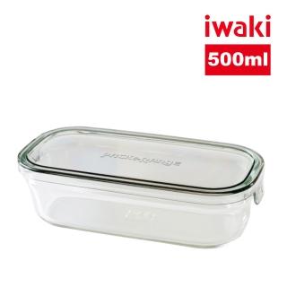 【iwaki】日本耐熱玻璃長形微波保鮮盒(500ml)