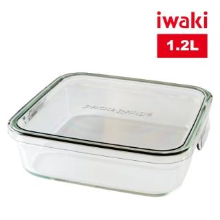【iwaki】日本耐熱玻璃方形微波保鮮盒(1.2L)