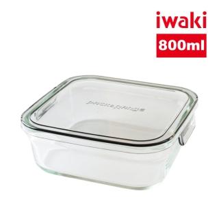 【iwaki】日本耐熱玻璃方形微波保鮮盒(800ml)
