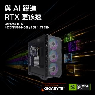 【技嘉平台】i5十核GeForce RTX 4070 Ti Super{絕地戰兵}D5電競WIFI機(I5-14400F/B760/16G/1TB)
