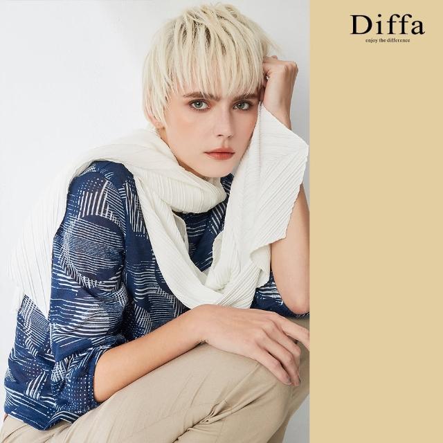 【Diffa】歐風幾何圖案設計針織衫-女