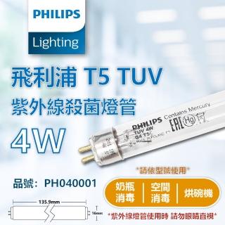 【Philips 飛利浦】2支 TUV 4W G4 UVC T5殺菌燈管 _ PH040001