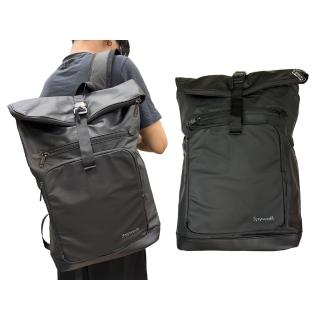 【SNOW.bagshop】後背包中大容量(可A4夾摺口主袋+外袋共三層科技防水尼龍)
