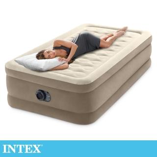 【INTEX】超厚絨豪華內建電動幫浦單人加大充氣床-寬99cm(64425ED)