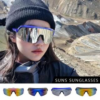 【SUNS】MIT大框運動太陽眼鏡 頂規戶外運動眼鏡 防滑/透氣/抗UV400 S518(採用PC防爆鏡片/安全防護/防撞擊)