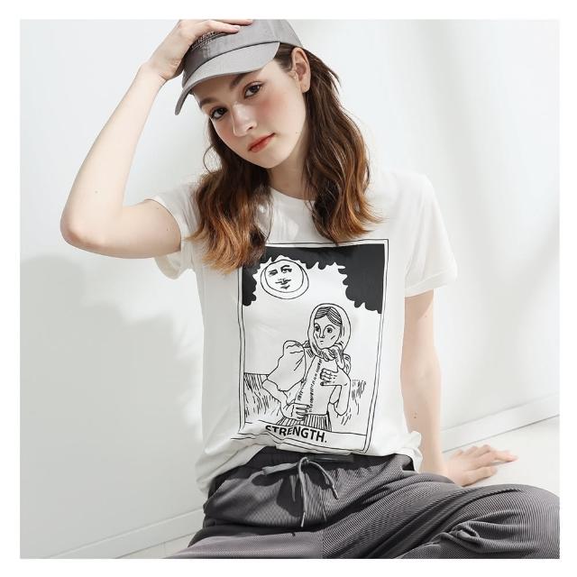 R.neTs 法式人物插畫精品棉質T恤