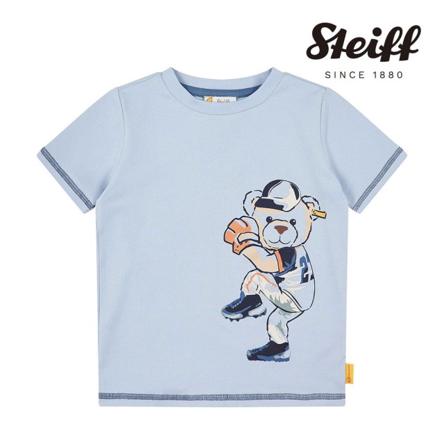【STEIFF】熊頭童裝 熊熊棒球短袖T恤(短袖上衣)