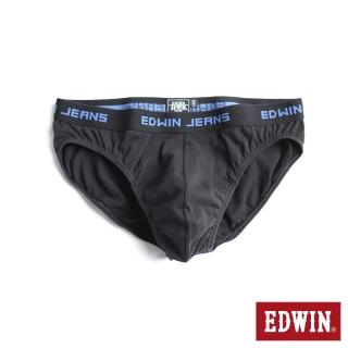 【EDWIN】男裝 彈性貼身純棉三角內褲 / 單件(黑色)