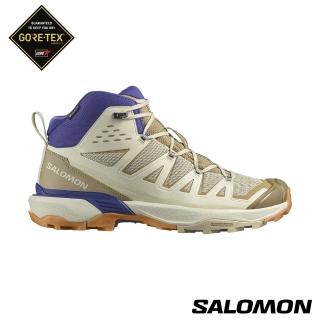 【salomon官方直營】男 X ULTRA 360 EDGE Goretex 中筒登山鞋(白/棕/藍)