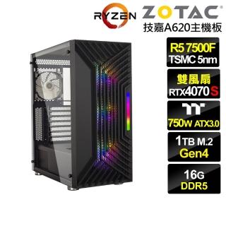 【NVIDIA】R5六核GeForce RTX 4070S{皇國公爵}電競電腦(R5-7500F/技嘉A620/16G/1TB)