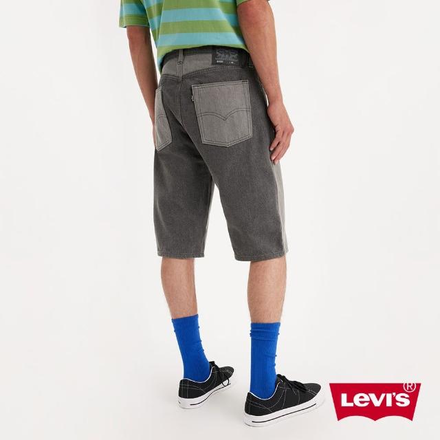 【LEVIS 官方旗艦】Skateboarding滑板系列 男款 異色拼接BAGGY寬鬆牛仔短褲 人氣新品 A2091-0004