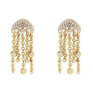 【apm MONACO】法國精品珠寶 閃耀金色鑲鋯水母造型耳環(AE12539OXY)