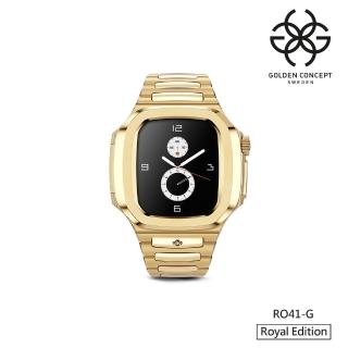 【Golden Concept】Apple Watch 41mm 保護殼 18K金錶殼/金色不鏽鋼錶帶(RO41-G)