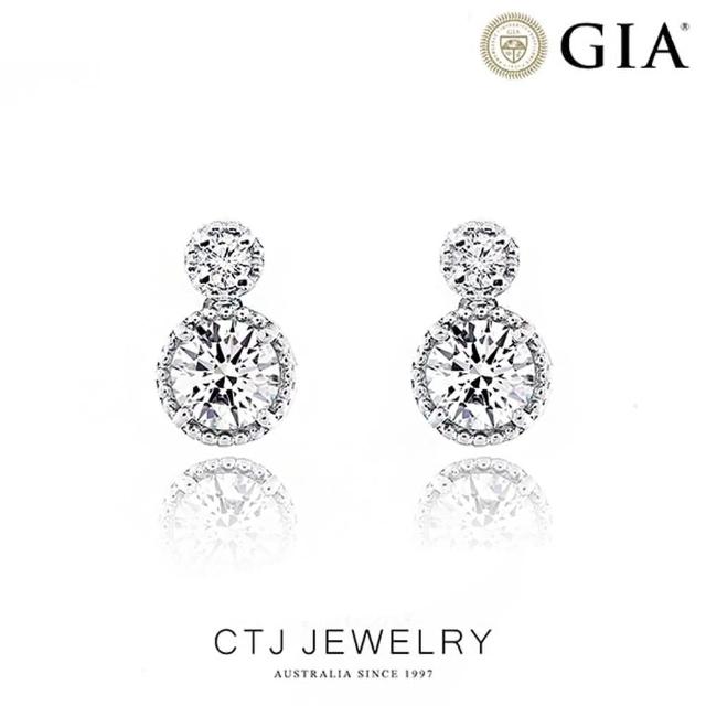 【CTJ】GIA 60分 F/I1 18K金 鑽石耳環