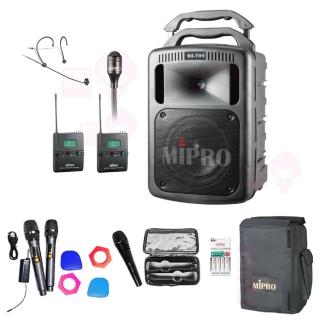 【MIPRO】MA-709 配1領夾+1頭戴式麥克風(豪華型手提式無線擴音機/嘉強公司貨)