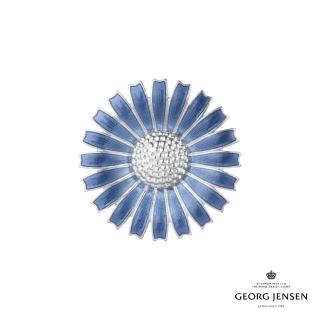 【Georg Jensen 喬治傑生】DAISY 胸針 藍色(純銀 藍瓷琺瑯 胸針)