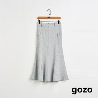 【gozo】MOMO獨家款★限量開賣 雙口袋修身魚尾裙(兩色)
