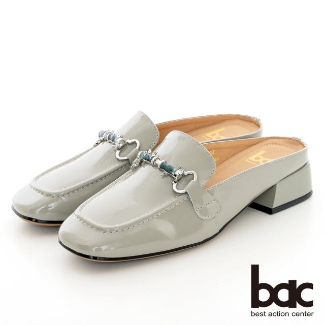 【bac】清透陶瓷感馬銜釦穆勒鞋(灰藍色)