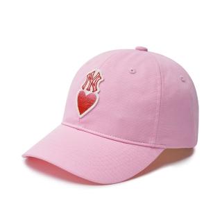 【MLB】KIDS 可調式硬頂棒球帽 童帽 Heart系列 紐約洋基隊(7ACPH014N-50PKP)