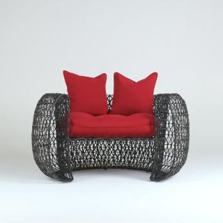 【山茶花家具】圓形網狀造型椅/室內椅PE142(造型休閒椅)