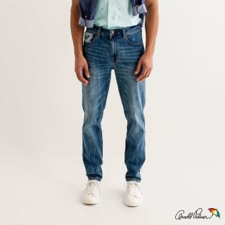 【Arnold Palmer 雨傘】男裝-小口袋刺繡水洗牛仔褲(藍色)