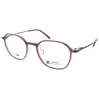 【Alphameer】記憶塑鋼多邊細框款眼鏡(透紫-霧紫#AM3909 C98)