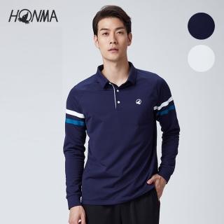 【HONMA 本間高爾夫】男款撞色條POLO衫 日本高爾夫專業品牌(S~XXL白色、海軍藍任選HMFQ700W570)