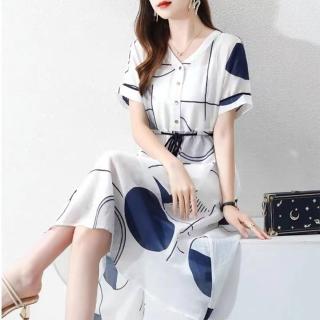 【Pure 衣櫃】韓系幾何顯瘦連身裙洋裝(KDDY-7509)