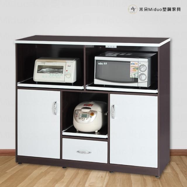 【Miduo 米朵塑鋼家具】4.2尺兩門一抽三拉盤塑鋼電器櫃（附插座）