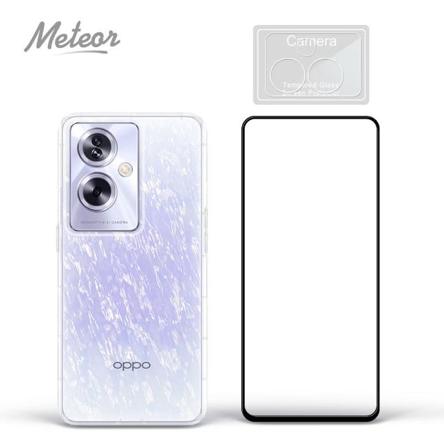 【Meteor】OPPO A79 5G 手機保護超值3件組(透明空壓殼+鋼化膜+鏡頭貼)