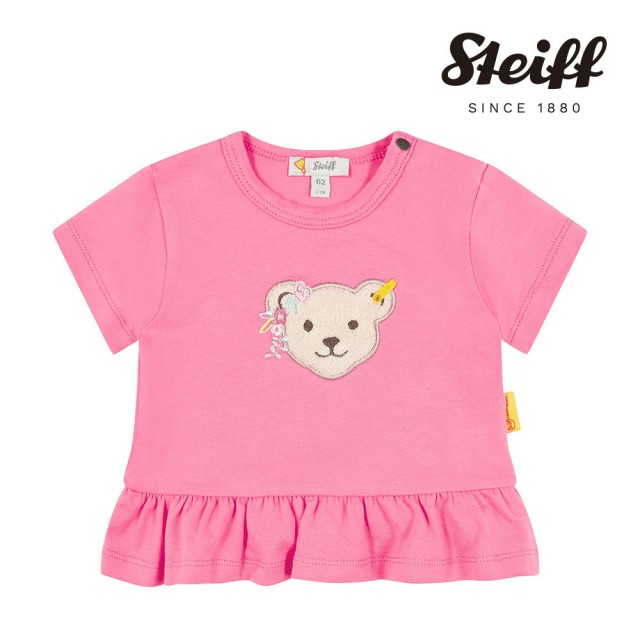 【STEIFF】熊頭童裝 荷葉下擺短袖T恤衫(短袖上衣)