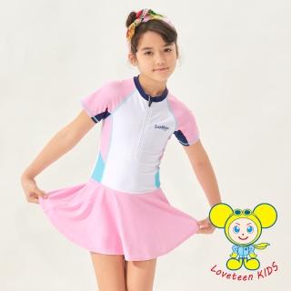 【Summer Love 夏之戀】LOVETEEN KIDS 女童短袖連身帶裙泳衣(K23611)