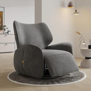 【Taoshop 淘家舖】單人沙發布藝休閒椅客廳現代輕奢創意設計師電動功能躺椅D212(電動伸展)