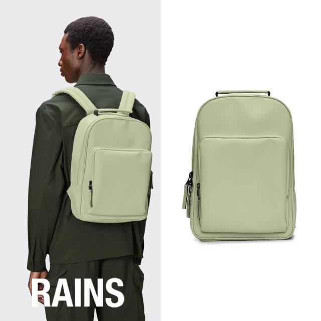 【RAINS官方直營】Book Daypack 基本款防水日常後背包(Earth 地球綠)