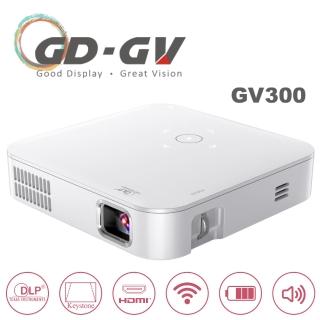 【GD · GV】GV300無線微型高亮行動投影機-晶漾白(純白銀燙冰雪版限量包裝)