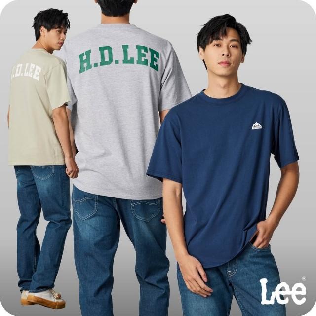 【Lee 官方旗艦】男裝 短袖T恤 / 背部弧形H.D.LEE 印花 共4色 季節性版型(LB402031)