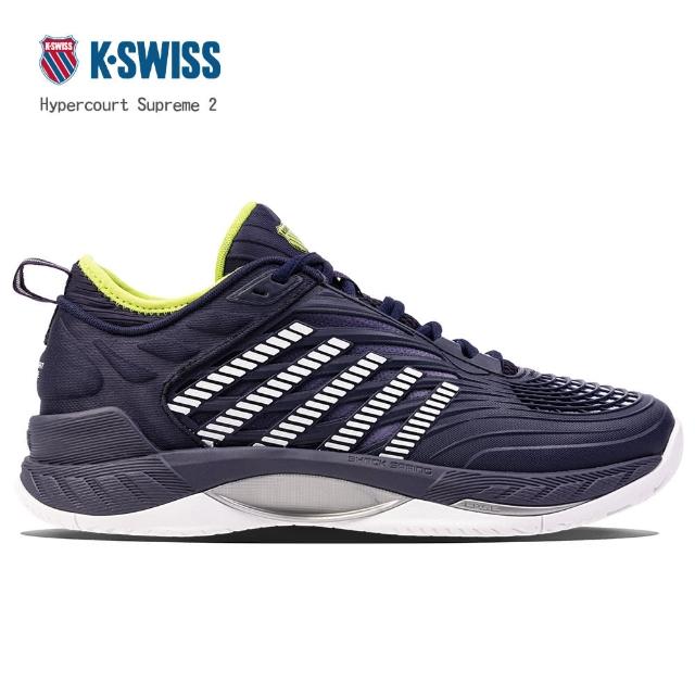 【K-SWISS】進階網球鞋 男鞋 藍綠 Hypercourt Supreme 2(送運動襪)